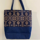 Sac Cabas jean et broderie main